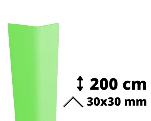 Narożnik ochronny z PVC AcroMat o symetrycznym przekroju 30x30 mm i długości 200 cm.