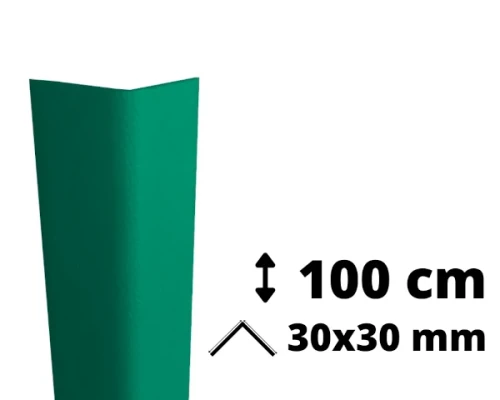 Narożnik ochronny z PVC AcroMat o symetrycznym przekroju 30x30 mm i długości 100 cm.