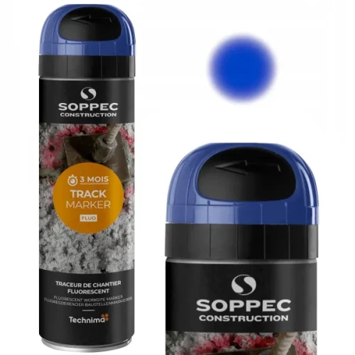 Spray geodezyjny fluorescencyjny Soppec Track Marker w kolorze niebieskim, puszka 500 ml.