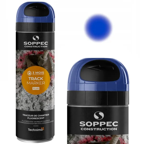 Spray geodezyjny fluorescencyjny Soppec Track Marker w kolorze niebieskim, puszka 500 ml.