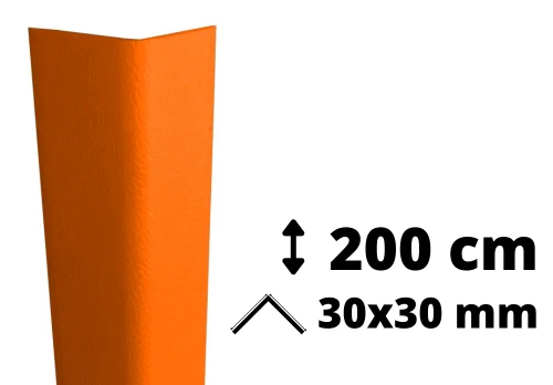 Narożnik ochronny z PVC AcroMat o symetrycznym przekroju 30x30 mm i długości 200 cm.