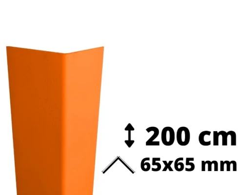 Narożnik ochronny z PVC AcroMat o symetrycznym przekroju 65x65 mm i długości 200 cm.