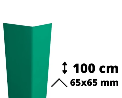 Narożnik ochronny z PVC AcroMat o symetrycznym przekroju 65x65 mm i długości 100 cm.