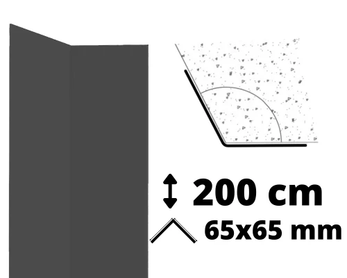 Regulowany narożnik ochronny PVC AcroMat o wymiarach 65x65 mm, długość 2 m.