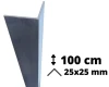 Narożnik aluminiowy o długości 100 cm i przekroju ramion 25x25 mm przeznaczony do ochrony ścian.