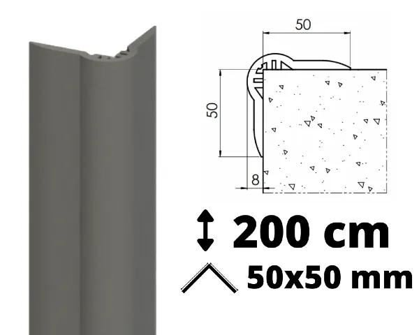Narożnik ochronny Flex o symetrycznym przekroju 50x50 mm i długości 200 cm.