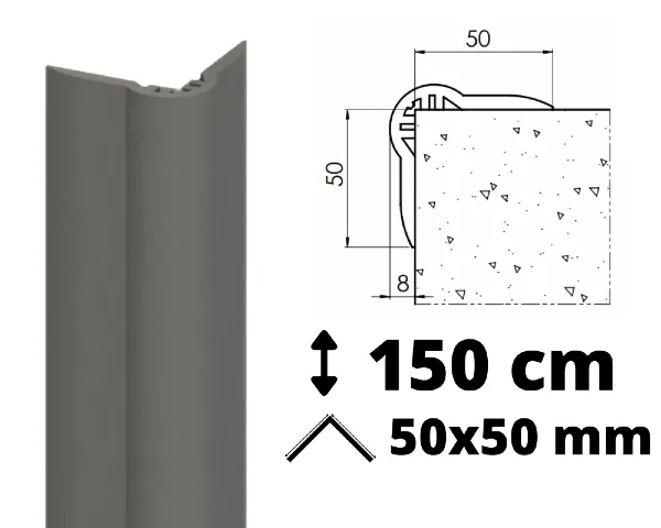 Narożnik ochronny Flex o symetrycznym przekroju 50x50 mm i długości 150 cm.