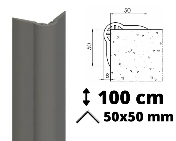 Narożnik ochronny Flex o symetrycznym przekroju 50x50 mm i długości 100 cm.