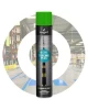 Zielony spray do linii Soppec Tracing Plus 750 ml z pionową głowicą do znakowania posadzek.