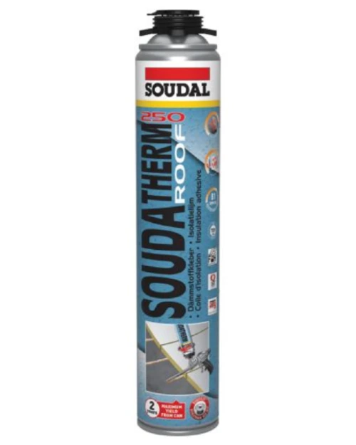 Klej poliuretanowy do styropianu dachowego Soudal Soudatherm Roof 250 800ml.
