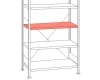 Rysunek techniczny i schemat montażowy półki systemowej META CLIP o szerokości 130 cm i głębokości 60 cm.