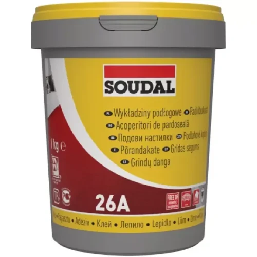 Klej do wykładziny podłogowej wiaderko 1 kg Soudal 26A.