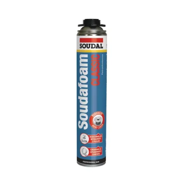 Pistoletowa pianka niskoprężna Soudal Classic Gun 750ml.