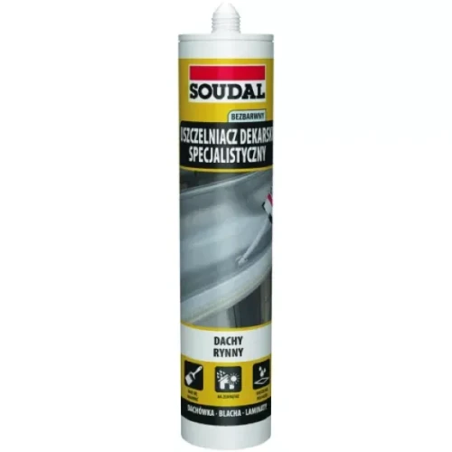 Specjalistyczny uszczelniacz dekarski Soudal bezbarwny.