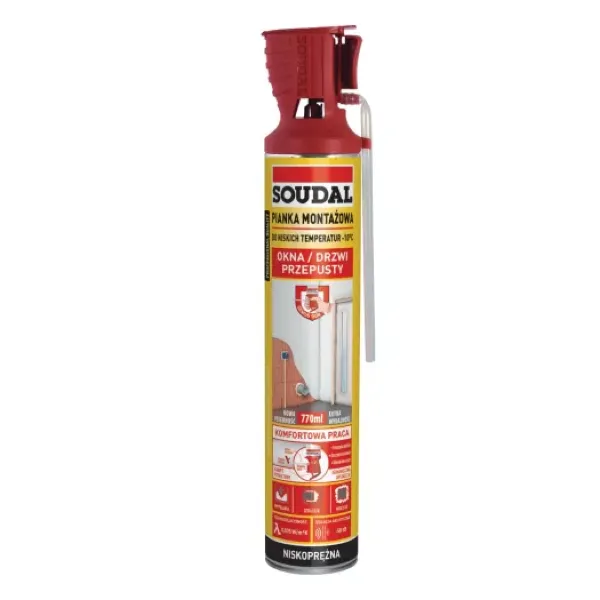 Pianka montażowa zimowa wielokrotnego użytku Soudal 500 ml.