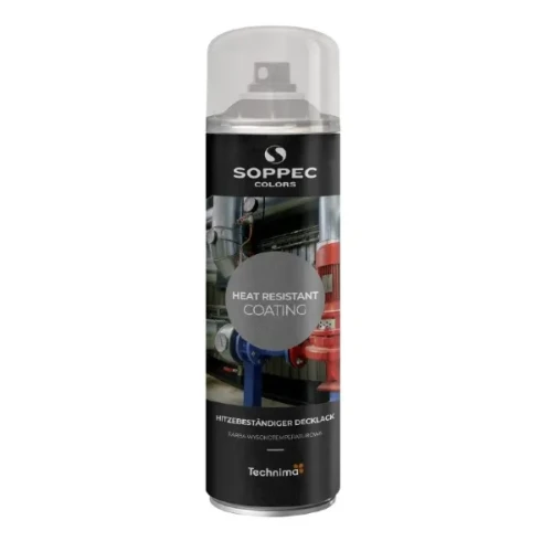 Farba wysokotemperaturowa Soppec Colors Heat Resistant Coating, puszka z przezroczystą nakrętką, lakier żaroodporny.