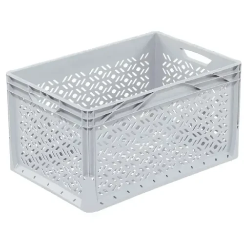 Pojemnik perforowany Euro 60x40x32 cm szary Lightline.