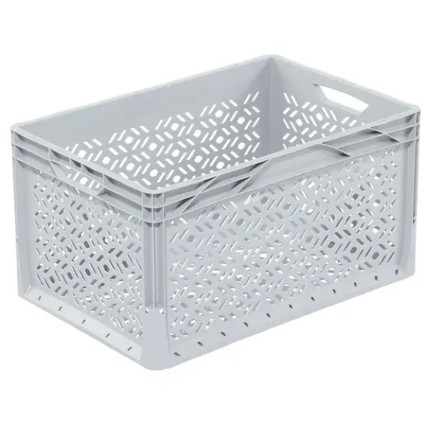Pojemnik perforowany Euro 60x40x32 cm szary Lightline.