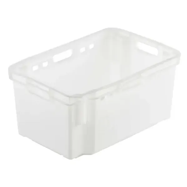 Pełny pojemnik plastikowy na mięso model C1-280 600 x 400 x 280 mm.