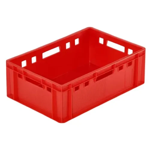 Pełny pojemnik plastikowy na mięso - model E2 600 x 400 x 200 mm.