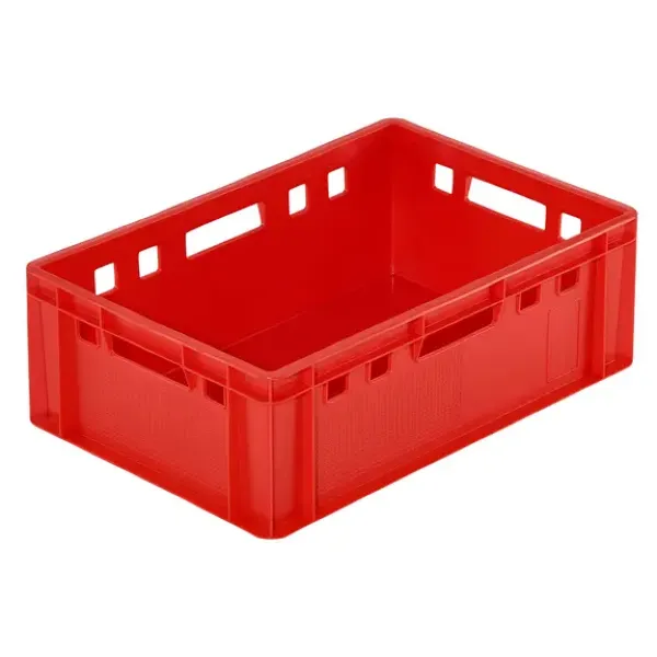 Pełny pojemnik plastikowy na mięso - model E2 600 x 400 x 200 mm.