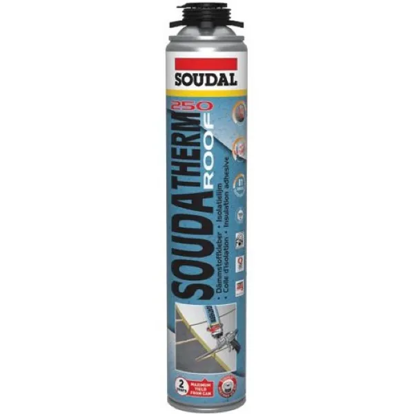 Klej poliuretanowy do styropianu dachowego Soudal Soudatherm Roof 250 800ml.
