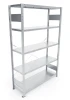 Regał magazynowy META CLIP S3 200x130x40 cm z blachy o grubości 2 mm, widok ogólny zestawu podstawowego.