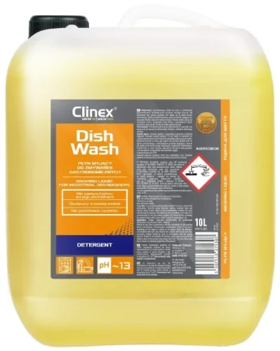 Płyn do zmywarki gastronomicznej Dish Wash Clinex w kanistrze o pojemności 10 litrów.