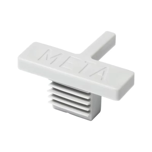 Jasnoszara zaślepka pojedyncza PVC ramy META CLIP nakładka ochronna słupa T regału wolnostojącego.
