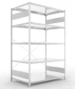 Regał magazynowy META CLIP S3 200x130x80 cm z blachy o grubości 2 mm, widok ogólny zestawu podstawowego.
