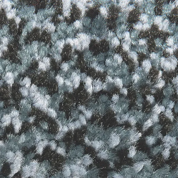 Zbliżenie na strukturalne runo z włókien nylonowych High Twist Nylon szarej wycieraczki tekstylnej Marathon 85x150 cm.