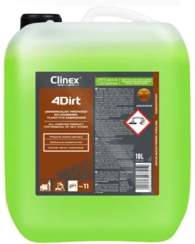 Środek do usuwania tłustych zabrudzeń Clinex 4Dirt w buli - kanistrze o pojemności 10 litrów.