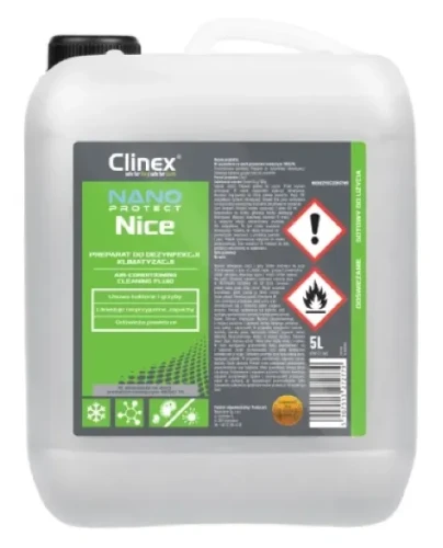 Clinex Nano Protect Nice - profesjonalny płyn do dezynfekcji klimatyzacji w butli o pojemności 5 litrów.