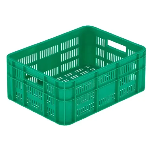 Mały pojemnik plastikowy perforowany na owoce i warzywa 400x300x160 mm.