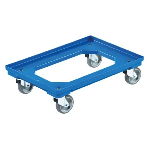 Platforma transportowa do skrzynek magazynowych.