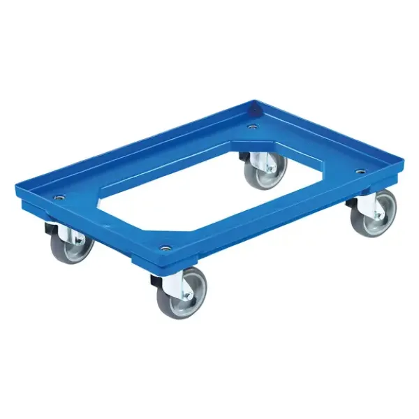 Platforma transportowa do skrzynek magazynowych.