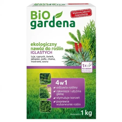 Ekologiczny nawóz do roślin iglastych i kwasolubnych 1kg BiOgardena.webp