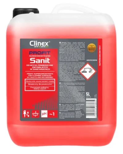 Clinex PROFIT Sanit - Profesjonalny Superkoncentrat do Sanitariatów i Łazienek, butelka 5 L.