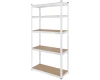 Regał metalowy biały 180x90x40 cm z pięcioma półkami MDF – widok ogólny.