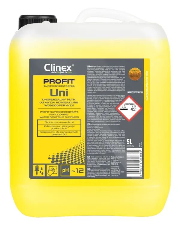 Clinex PROFIT Uni Uniwersalny płyn do mycia powierzchni wodoodpornych, butelka: 5L