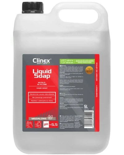 Clinex Liquid Soap – mydło w płynie o zapachu migdałowym - zapas w butelce o pojemności 5 litrów.