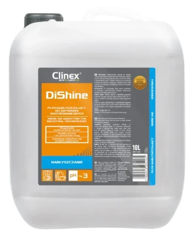 Clinex DiShine – nabłyszczacz do zmywarek gastronomicznych, kanister o pojemności 10 litrów.