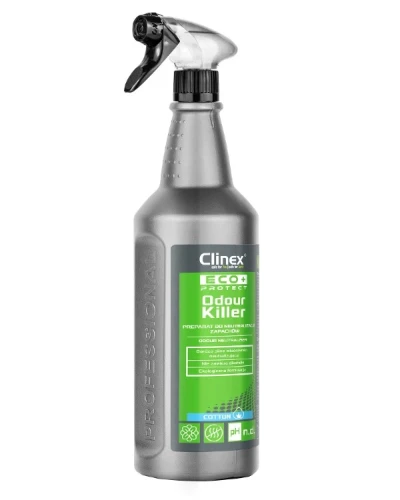 Clinex Eco+ Protect Odour Killer – profesjonalny neutralizator zapachu, zapach Cotton. Butelka ze spryskiwaczem, 1 L.
