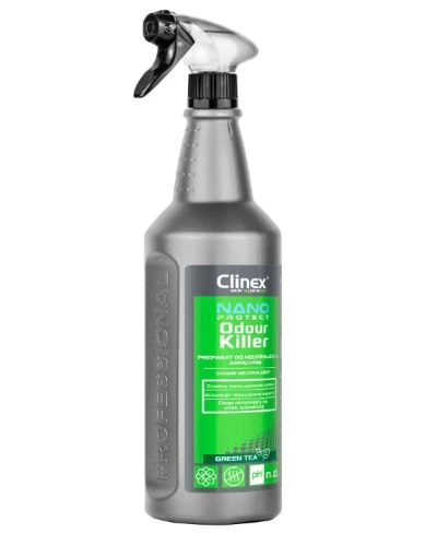 Clinex Eco+ Protect Odour Killer Green Tea – profesjonalny neutralizator zapachu. Opakowanie: Butelka 1000 ml ze spryskiwaczem.
