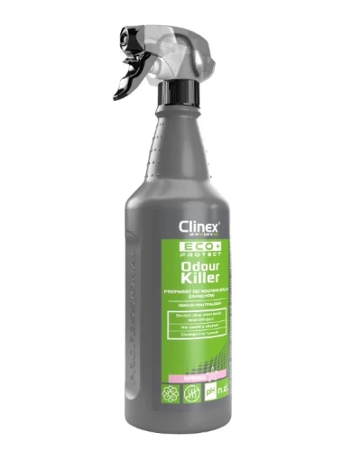Clinex Eco+ Protect Odour Killer Spring – profesjonalny neutralizator zapachu. Opakowanie: Butelka ze spryskiwaczem, pojemność: 1000 ml.