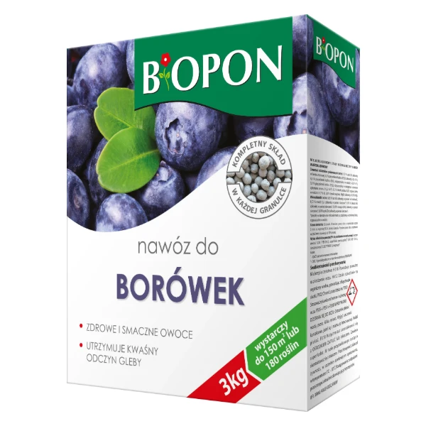 Skuteczny nawóz do borówek i roślin kwaśnolubnych Bopon, karton 1 kg.