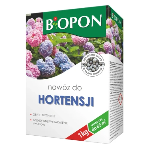 Nawóz mineralny do hortensji BOPON granulat, karton 1 kg.
