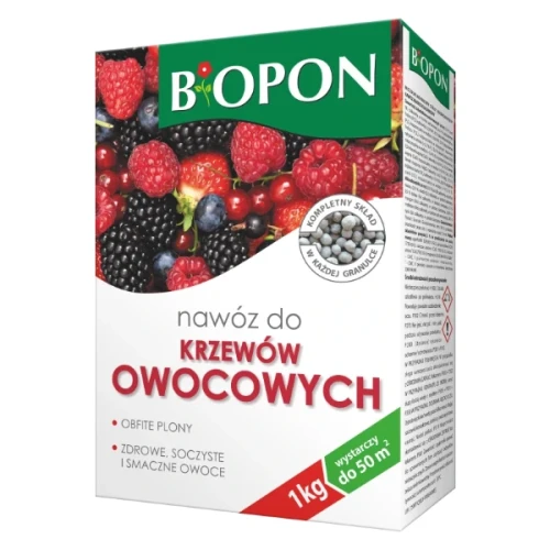 Specjalistyczny nawóz do krzewów owocowych - malin, porzeczek, agrestu Bopon, karton 1 kg.