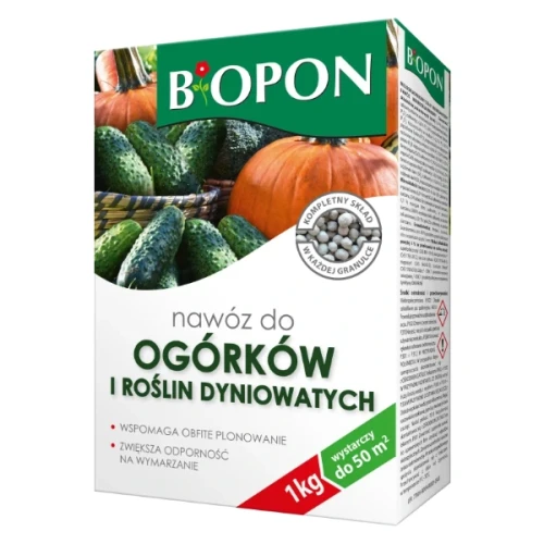 Specjalistyczny nawóz mineralny do ogórków i roślin dyniowatych Bopon granulat, karton 1 kg.