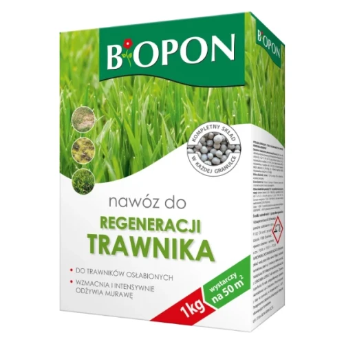 Specjalistyczny nawóz do regeneracji trawnika Bopon, karton 1 kg.